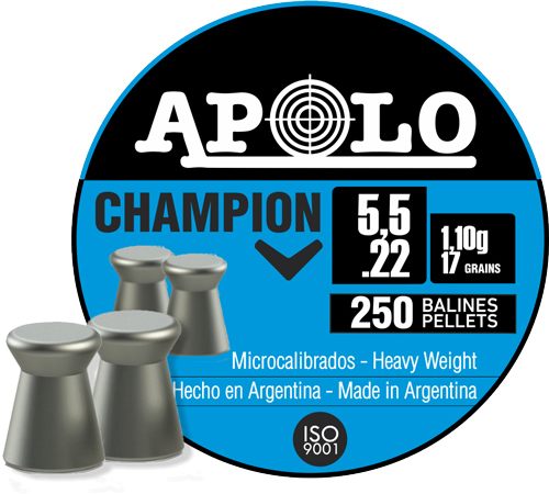 Apolo Champion Airgun Pellets, 5.5mm.22 Caliber, E19501 Silver view 2