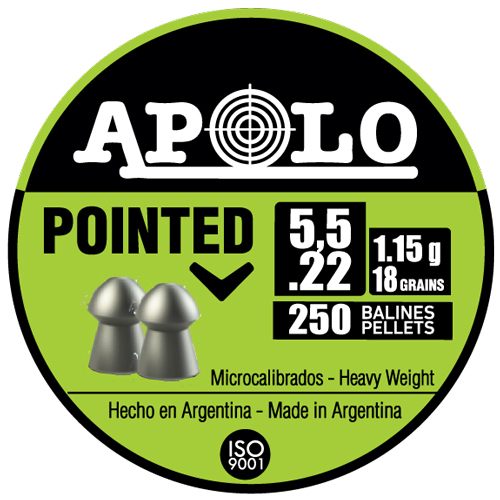 Apolo Pellets Hatsan Pointed Air Rifle 22 Cal 18 gr 250/ct