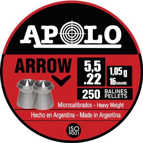 Apolo Pellets Hatsan Arrow Air Rifle 22 Cal 16 gr 250/ct