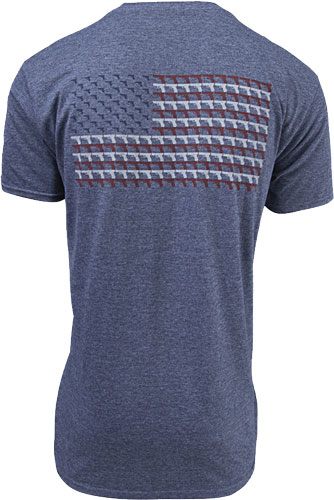 Glock AA75156 American Flag Heather Navy Medium Short Sleeve view 2