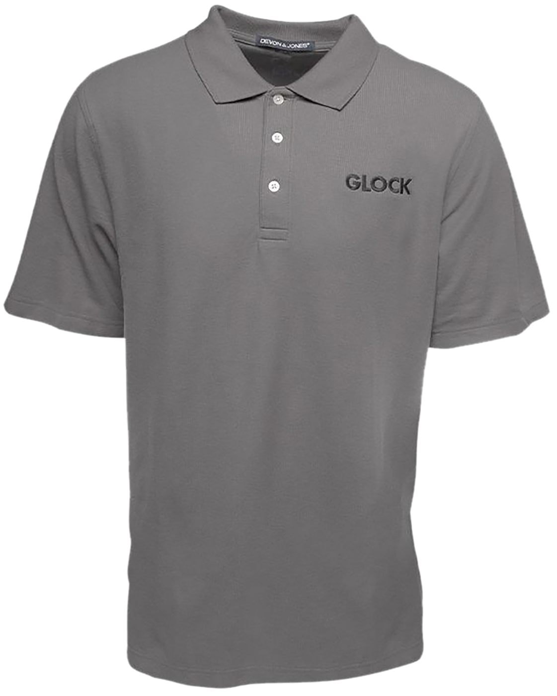 GLOCK AP95874 Classic Polo Gray Cotton Short Sleeve Small