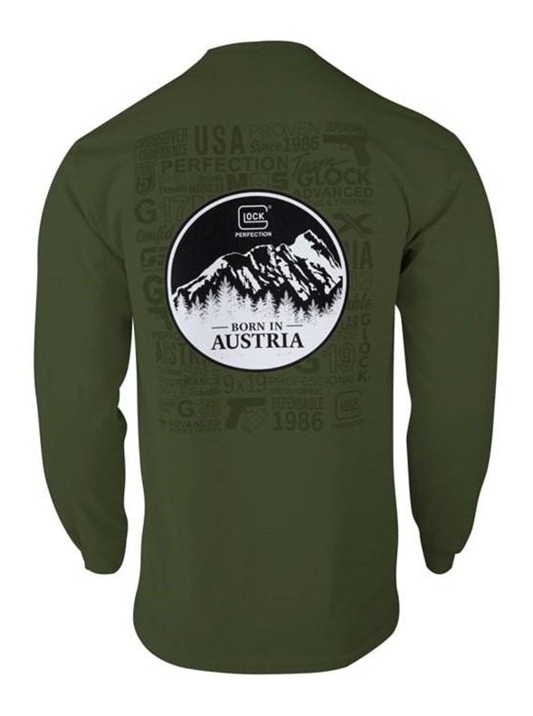 GLOCK AP96069 Born In Austria Military Green Pre-Shrunk Cotton Long Sleeve view 2