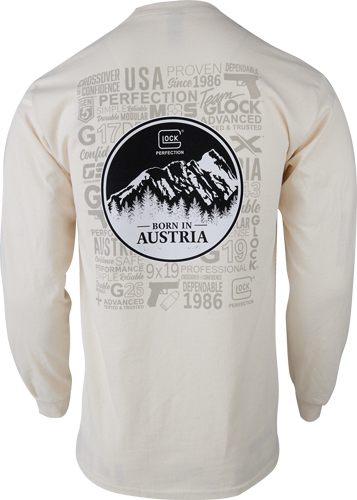 GLOCK AP96075 Born In Austria Tan Pre-Shrunk Cotton Long Sleeve 2XL view 3