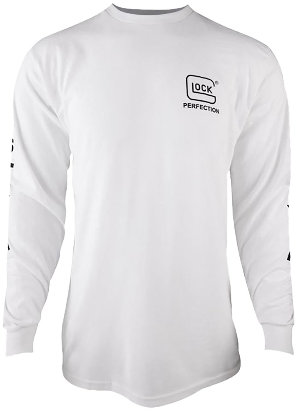 GLOCK AP96092 Perfection Long Sleeve Tee White Pre-Shrunk Cotton Small