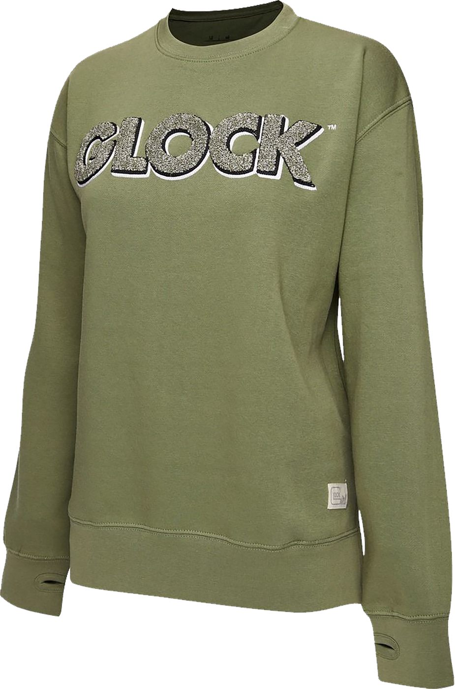 GLOCK AP96260 Crewneck Raglan Fleece Olive Cotton/Polyester Long Sleeve Sma