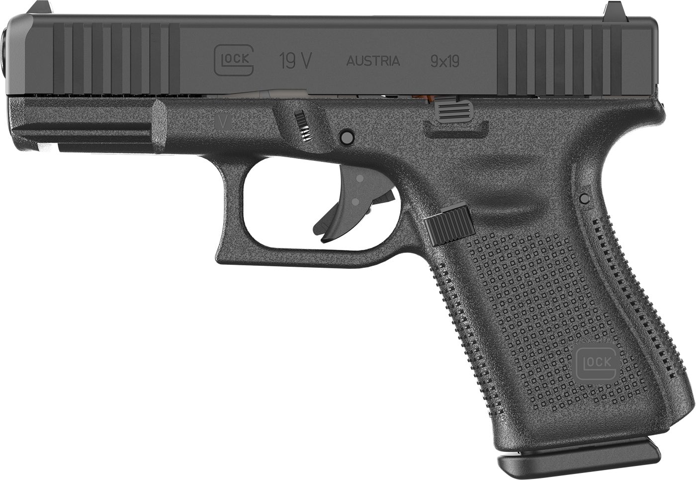 GLOCK PV1950201 G19 V Compact 9mm Luger 10+1 4.02in Black Barrel Steel Serr