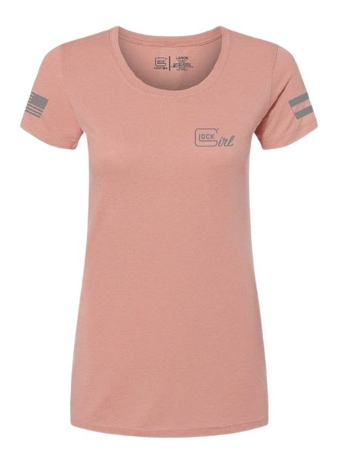 Glock Ladies Girl Flag Tee Short Sleeve Med Pink