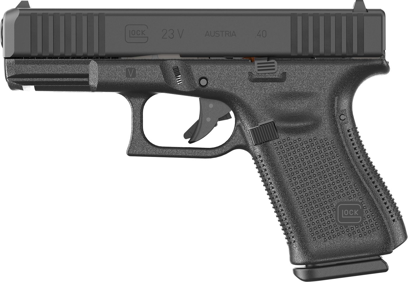 GLOCK PV2350203 G23 V 40 S W 13+1 4.02in Black GMB Barrel, nDLC Steel Serra