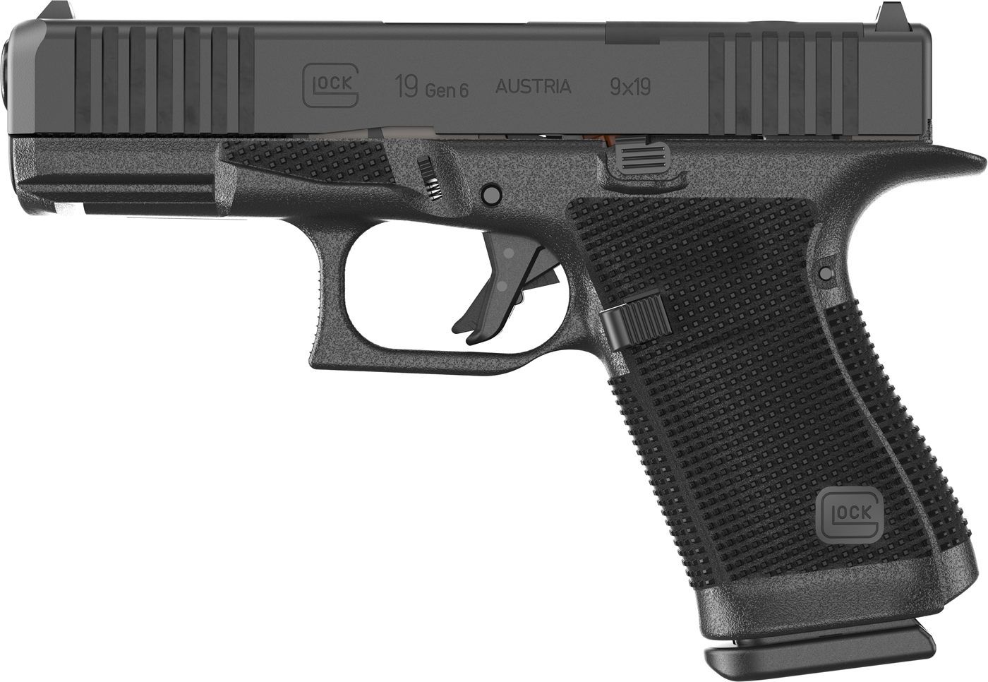 GLOCK P61950203 G19 Gen6 9mm Luger 15+1 4.02in Black GMB Barrel Optic Ready