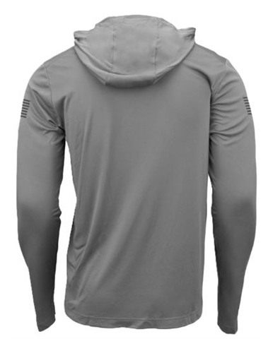 GLOCK HOODED PERFORMANCE LONG SLEEVE SHIRT LG GREY view 2