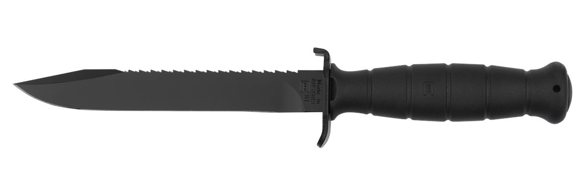 Glock KB17281 Field 7in Fixed Clip Point Plain/Saw Black High Carbon Steel