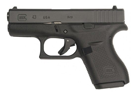 GLOCK UI4350201 G43 Slim Sub-Compact 9mm Luger 6+1 3.41in Black Steel Barre view 2