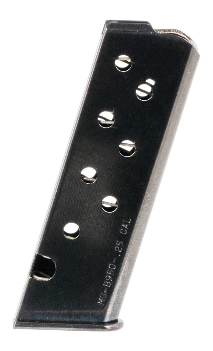 Mec Gar USA MGPB95008 Beretta 8rd 25 ACP Fits 950 Jetfire, Blued Carbon Ste