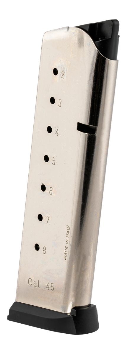 Mec Gar USA MGCG4508NPF 1911 Government 8rd 45 ACP, Nickel Stainless Steel