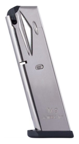 Mec Gar Usa Handgun Magazine Beretta 92FS M9 9mm HT Nickel 10/rd
