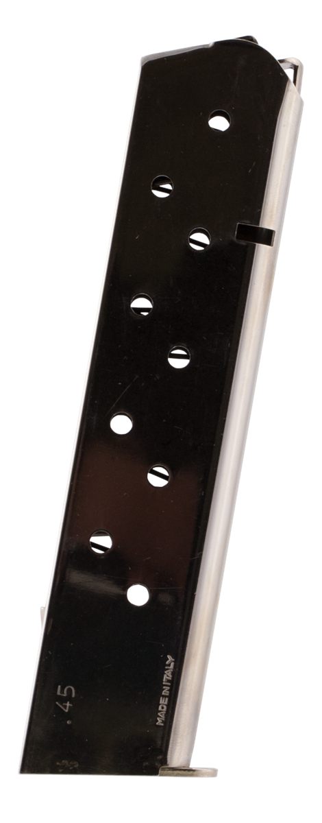 Mec Gar Magazines MGCG4510N Colt Government 10rd Extended 45 ACP, Nickel Ca