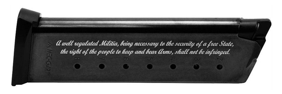 Mec Gar Usa 1911 Magazine .45 ACP 2nd Amendment Engraved Blued Steel 8/rd view 3