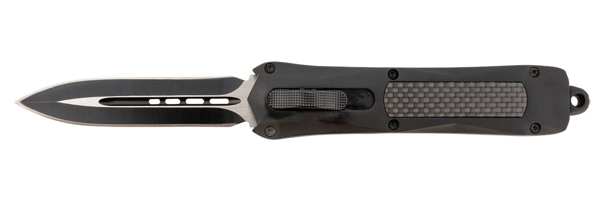 Steel River Knives A163BD Spartan 3.50in OTF Dagger Plain Black/Silver 440C