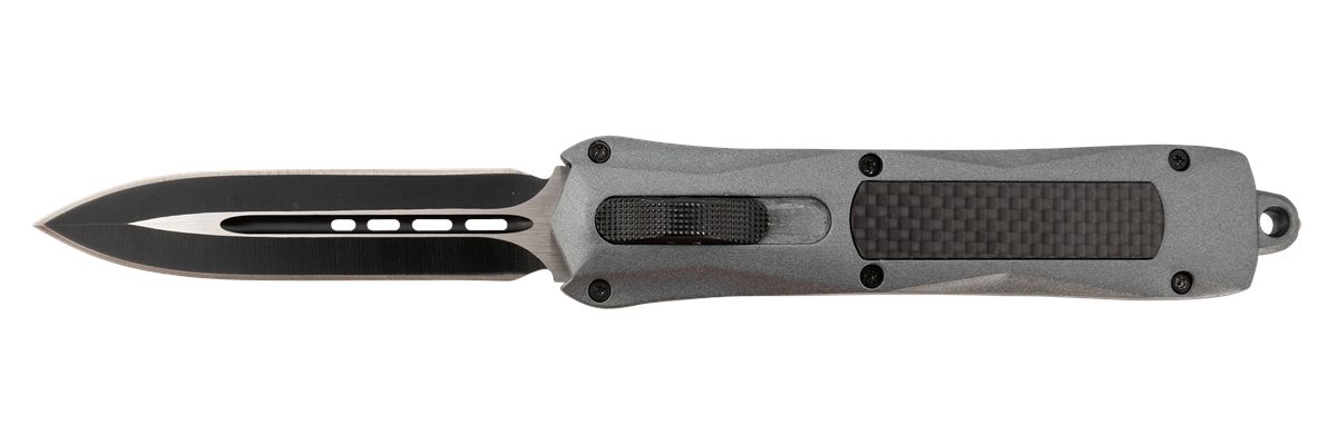 Steel River Knives A163BD Spartan 3.50in OTF Dagger Plain Black/Silver 440C