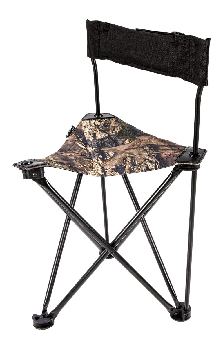 GSM Outdoors Ameristep AMSAMEFT1013 Tripod Stool w/Back Swivel Mossy Oak Br