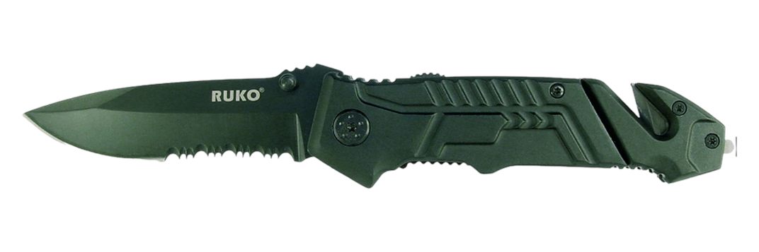Ruko Folder Spring Assist 3.25in Rubber Black Handle