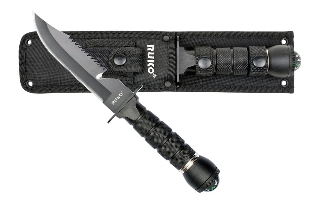 Rynoblade Knives Ruko RUK0163 420J2 6inSURVIVAL Fixed W/Compass