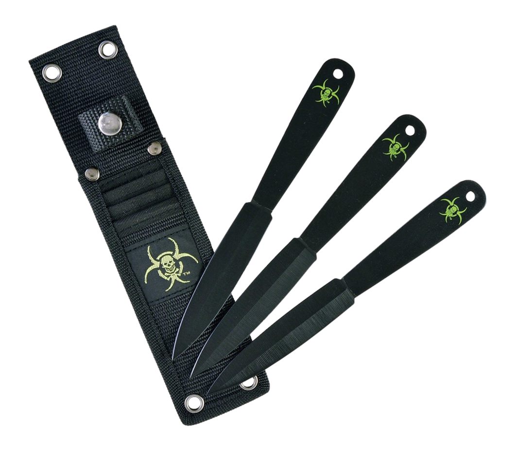 Ruko Throwning Knives 3 PC 7.38in Carbon Steel Clamshell