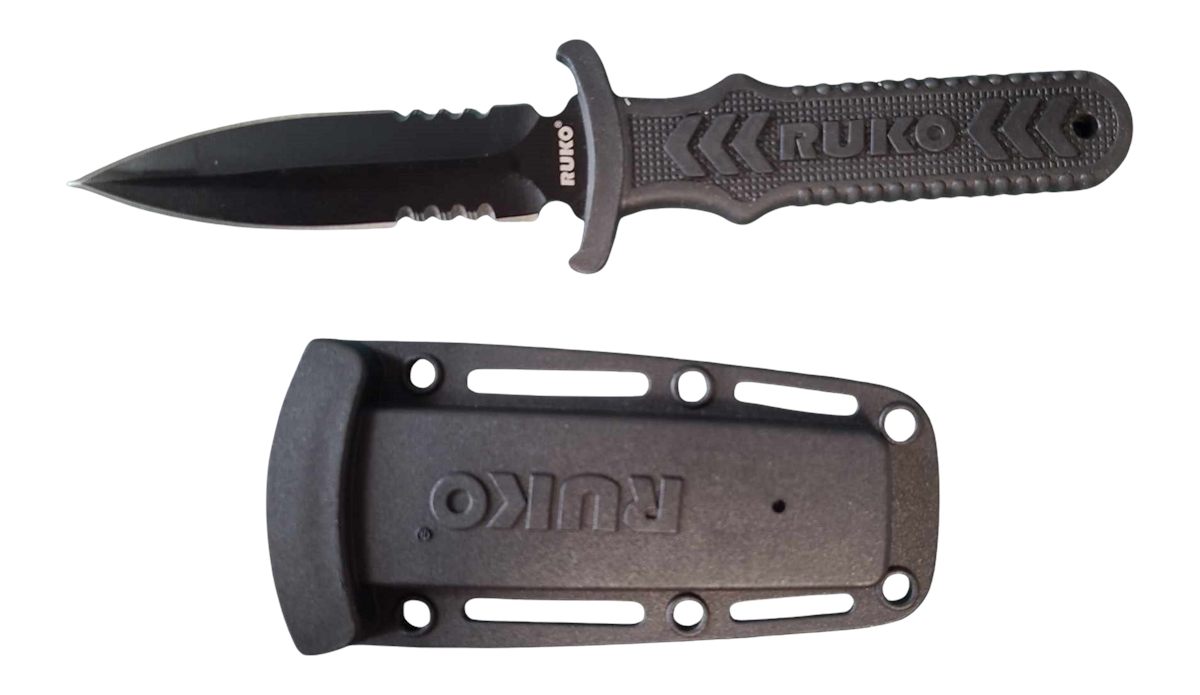 Rynoblade Knives Ruko RUK0097L 440A TIN 4inSPEAR PNT Bootclip