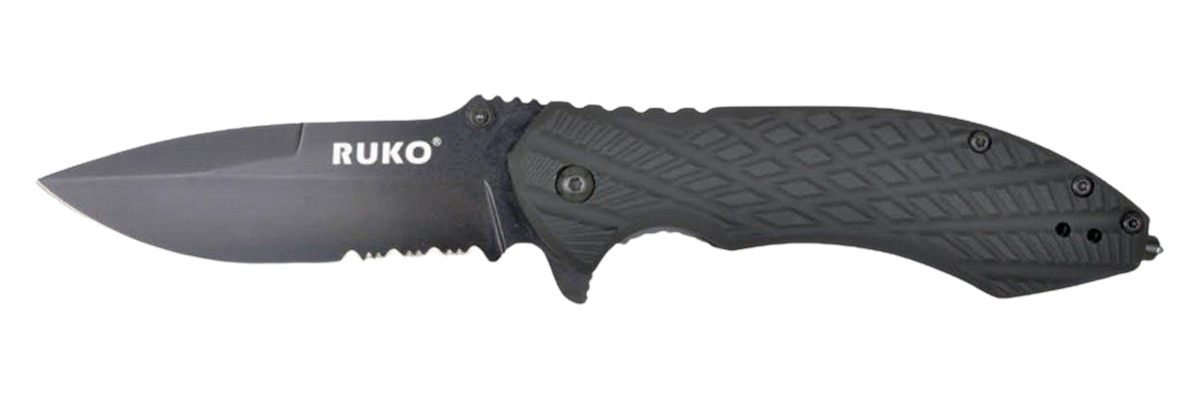 Rynoblade Knives Ruko RUK0182SBBK 440C 3-1/4inSERRATED Folding Bbps