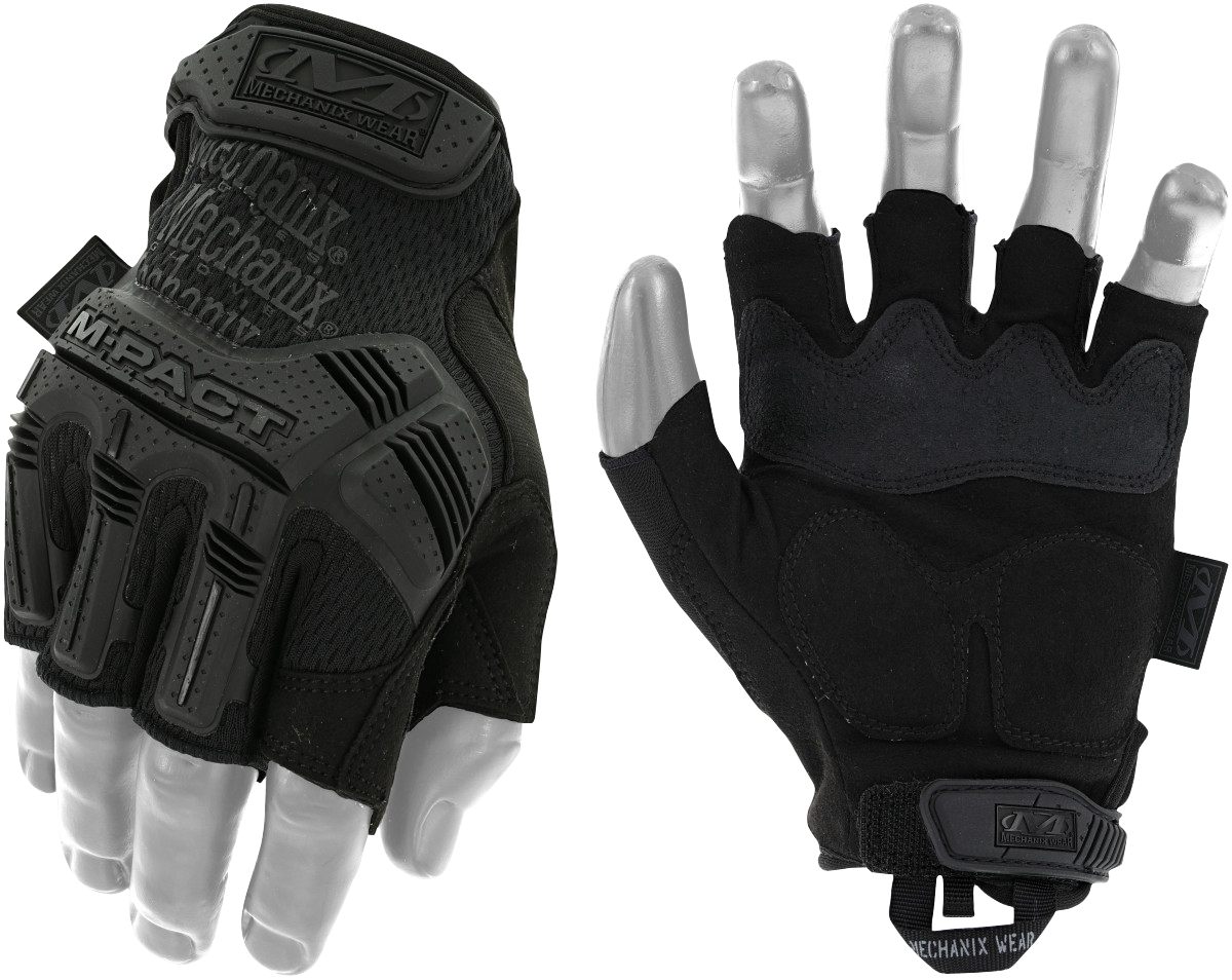 Mechanix Wear MFL55010 M-Pact Covert Black Fingerless Synthetic Leather Lar
