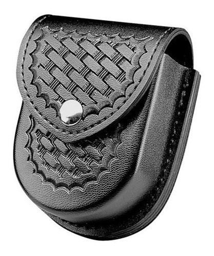Safariland M/290 Dbl Handcuff Pouch Flap Black B/weave Chrome