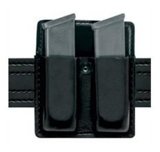 SAFARILAND M/75 OPEN TOP DBL. MAG POUCH LEATHER BASKETWEAVE FOR GLOCK 20 21