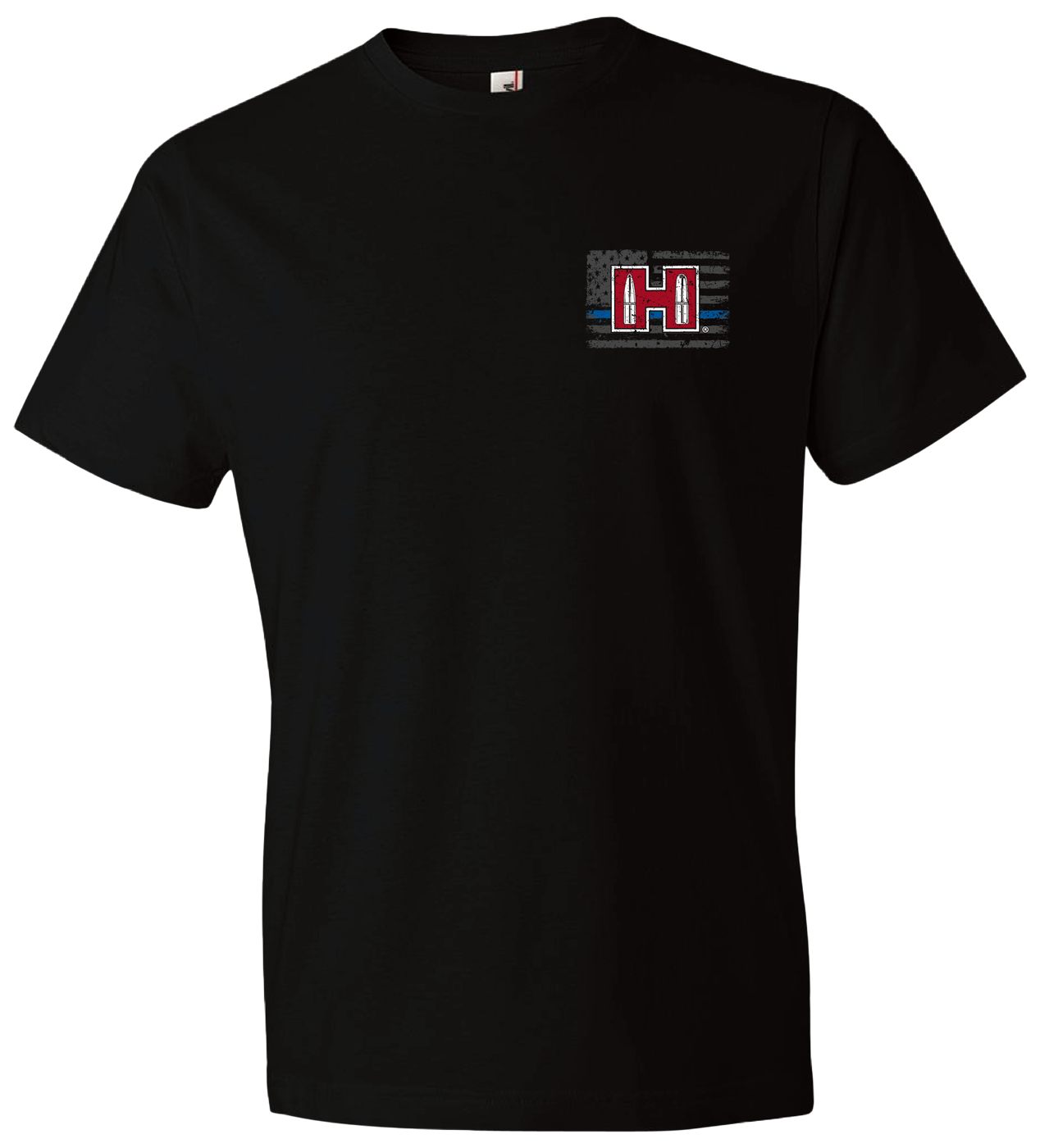 Horizon Design Hornady Gear 30761 POW Blue Line Black, Cotton Short Sleeve
