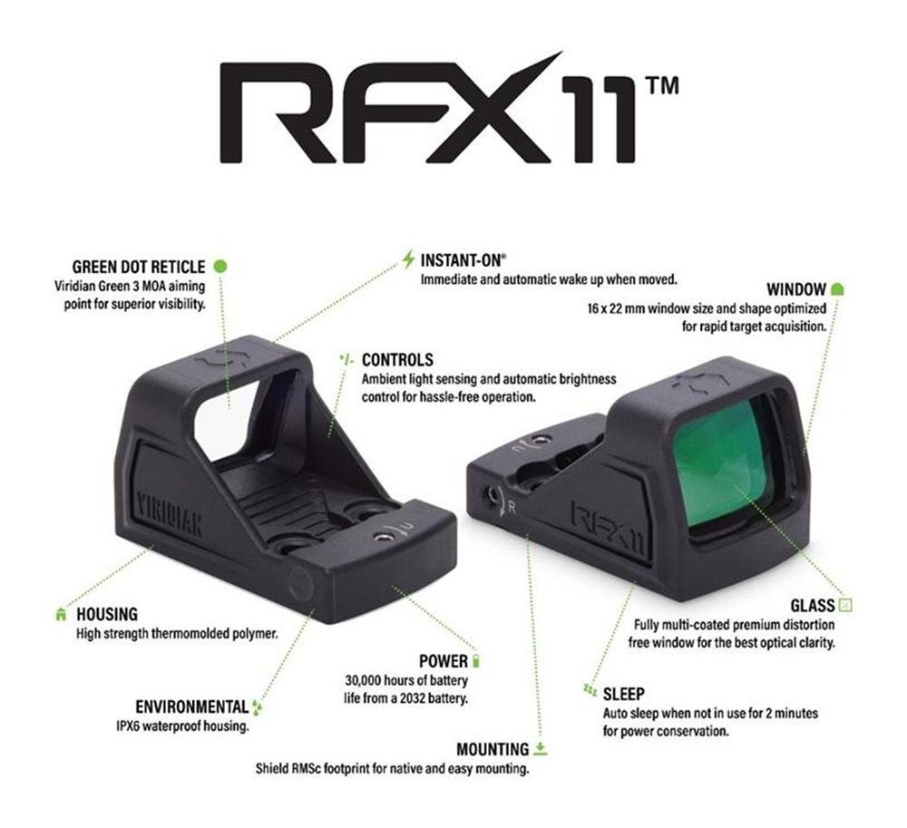 Viridian Weapon Technologies RFX11 Custom Green Dot Reflex Sight for Walthe view 2