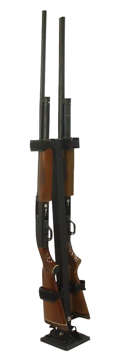 Rugged Gear 10082 Floor Mount Gun Rack 2 Rifle/Shotgun Black Metal