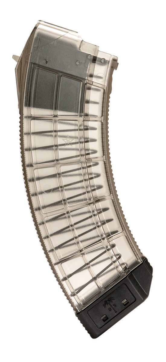 US Palm Century Arms AK30R Rifle Magazine Clear/Black Polycarbonate 7.62x39