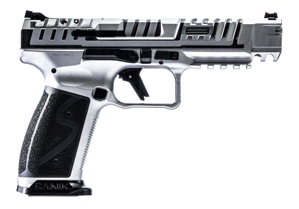 Canik SFx Rival-S Chrome Handgun 9mm Luger 18rd Magazines(2) 5in Barrel Sil