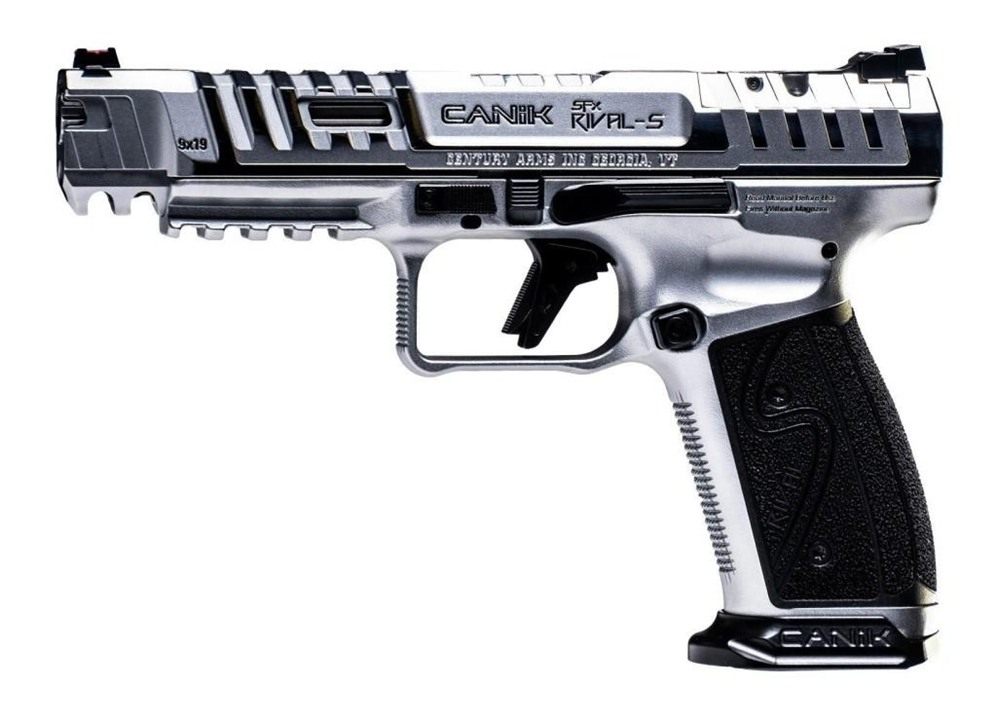 Canik SFx Rival-S Chrome Handgun 9mm Luger 18rd Magazines(2) 5in Barrel Sil view 2