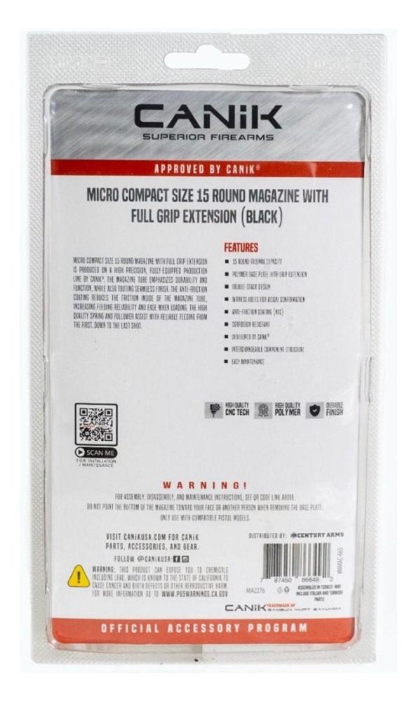Canik Mete MC9 Handgun Magazine with Full Grip Extension Black 9mm Luger 15 view 4