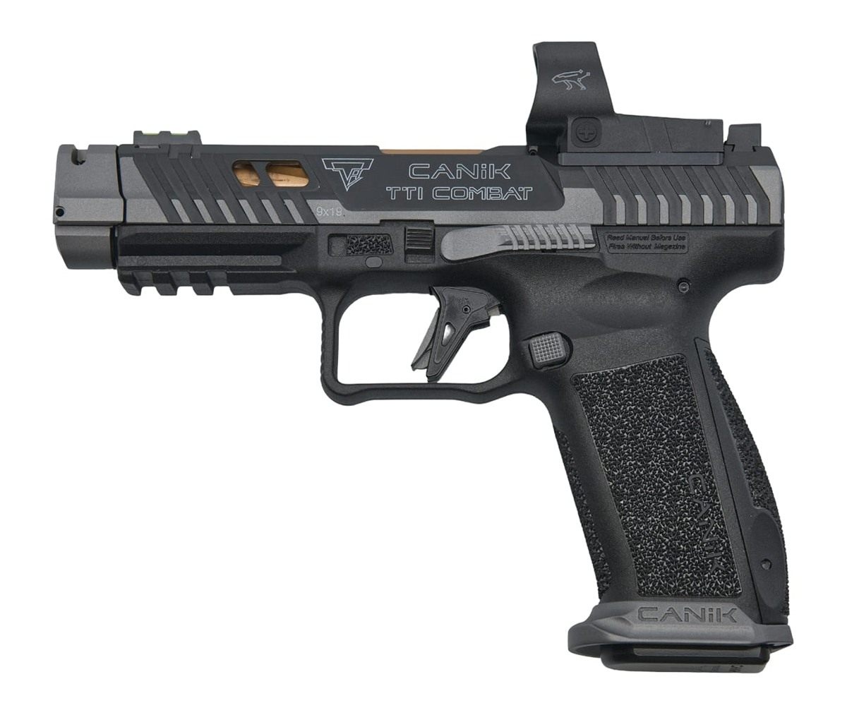 Canik TTI Combat Handgun 9mm Luger 18rd Magazines (2) 4.6in Barrel Smoke wi view 2