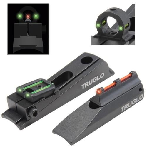 Truglo Bright Xtreme Universal Mzzl Sight Set, with Red Front Ramp, Green R