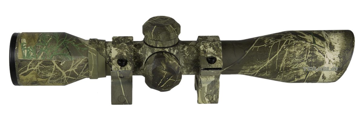 Truglo 4x32mm Compact Crossbow Scope with Weaver Style Rings - Reticle Camo