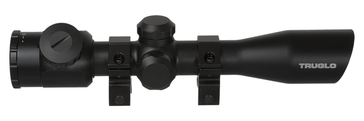 Truglo 4x32mm Crossbow Scope with Weaver Style Rings - Illuminated Dual Col