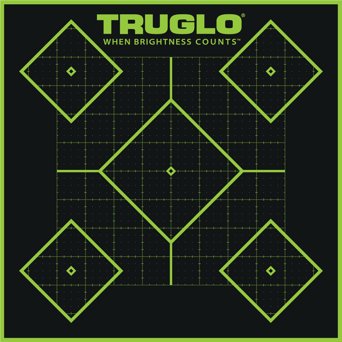 Truglo TG14A6 Tru-See 5- Diamond Target Self-Adhesive Heavy Paper Black/Gre