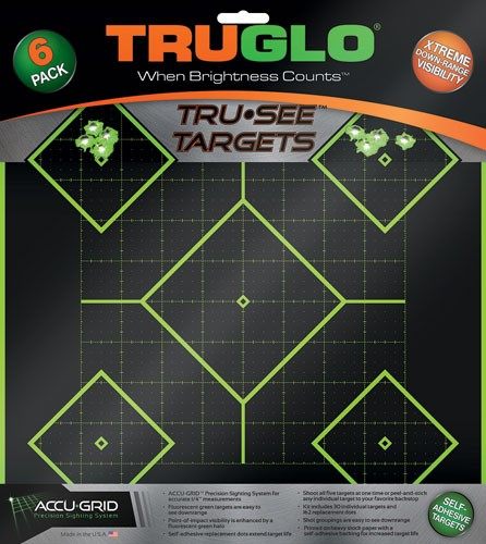 Truglo TG14A6 Tru-See 5- Diamond Target Self-Adhesive Heavy Paper Black/Gre view 3