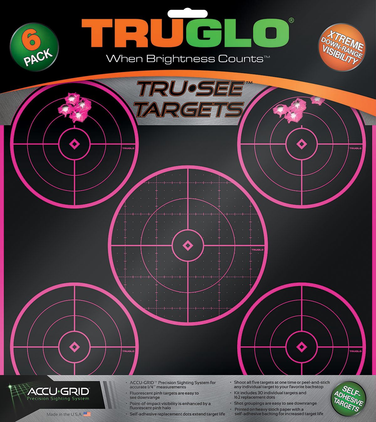 Truglo Tru-See 5-Bull 12X12 Bright Fluorescent Self-Adhesive High-Visible R view 2