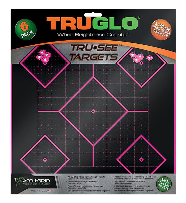 TRUGLO TRU-SEE 5-Diamond Reactive Splatter Target, 6-Pack, Pink view 2