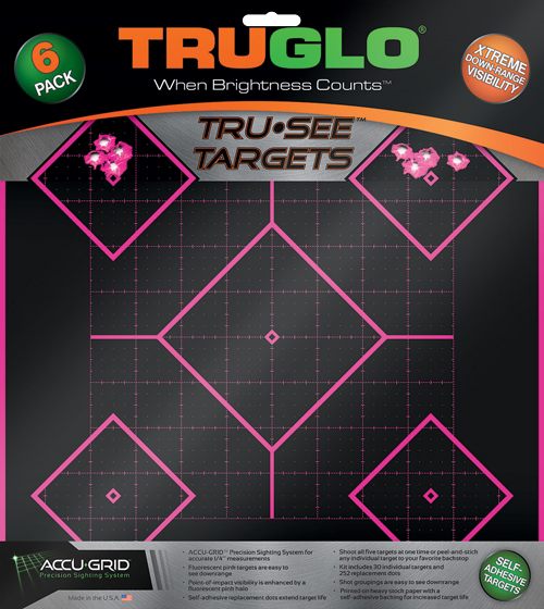 TRUGLO TRU-SEE 5-Diamond Reactive Splatter Target, 6-Pack, Pink view 3