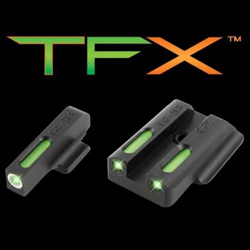 Truglo TG13RS2A TFX Black | Green Tritium Fiber Optic White Outline Front S view 2