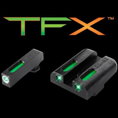 Truglo TG13CZ1A TFX Black | Green Tritium Fiber Optic White Outline Front S view 2